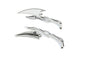 Crescent Mirror Set with Billet Flame Stems