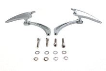 Charger l'image dans la galerie, Chrome Crescent Mirror Set with Billet Cross Head Stems