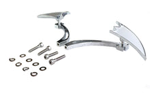 Charger l'image dans la galerie, Chrome Crescent Mirror Set with Billet Cross Head Stems