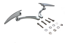 Charger l'image dans la galerie, Chrome Crescent Mirror Set with Billet Cross Head Stems