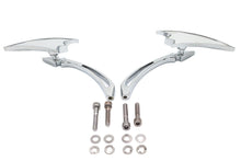 Charger l'image dans la galerie, Chrome Crescent Mirror Set with Billet Spear Stems