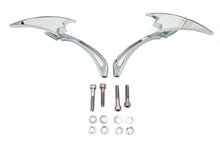 Charger l'image dans la galerie, Chrome Crescent Mirror Set with Billet Spear Stems