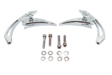 Charger l'image dans la galerie, Chrome Crescent Mirror Set with Billet Spear Stems