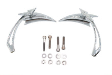 Charger l'image dans la galerie, Chrome Crescent Mirror Set with Billet Spear Stems