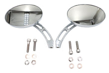 Charger l'image dans la galerie, Oval Mirror Set with Billet 3 Slot Stem Chrome