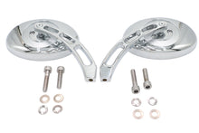 Charger l'image dans la galerie, Oval Mirror Set with Billet 3 Slot Stem Chrome