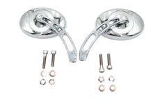 Charger l'image dans la galerie, Oval Mirror Set with Billet 3 Slot Stem Chrome