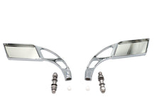 Charger l'image dans la galerie, Parallelogram Mirror Set with Billet Slotted Stem Chrome
