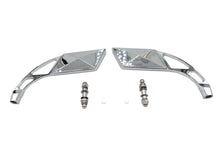 Charger l'image dans la galerie, Parallelogram Mirror Set with Billet Slotted Stem Chrome