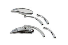 Charger l'image dans la galerie, Teardrop Mirror Set with Solid Billet Stems Chrome