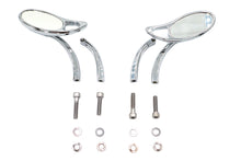 Charger l'image dans la galerie, Teardrop Mirror Set with Solid Billet Stems Chrome