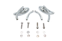 Charger l'image dans la galerie, Teardrop Mirror Set with Solid Billet Stems Chrome