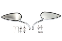 Charger l'image dans la galerie, Teardrop Mirror Set with Billet Long Stems Chrome