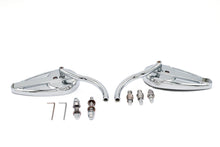 Charger l'image dans la galerie, Teardrop Mirror Set with Billet Long Stems Chrome