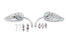 Charger l'image dans la galerie, Teardrop Mirror Set with Billet Long Stems Chrome