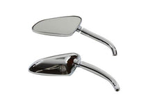 Charger l'image dans la galerie, Racer Mirror Set with Round Stems Chrome