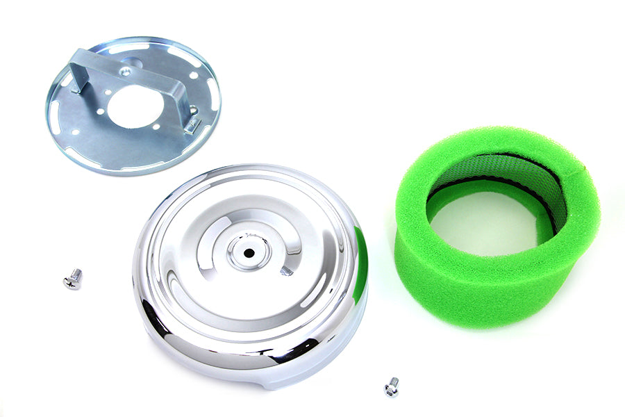 Wyatt Gatling 8 inch Round Air Cleaner Chrome
