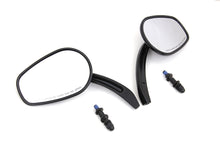 Charger l'image dans la galerie, Rectangle Taper Mirror Set with Billet Stems Black