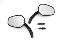 Charger l'image dans la galerie, Rectangle Taper Mirror Set with Billet Stems Black