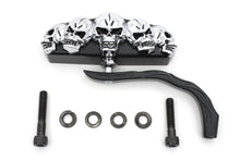 Charger l'image dans la galerie, Black 5 Skull Mirror with Billet Worm Stem