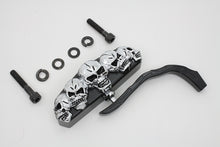 Charger l'image dans la galerie, Black 5 Skull Mirror with Billet Worm Stem