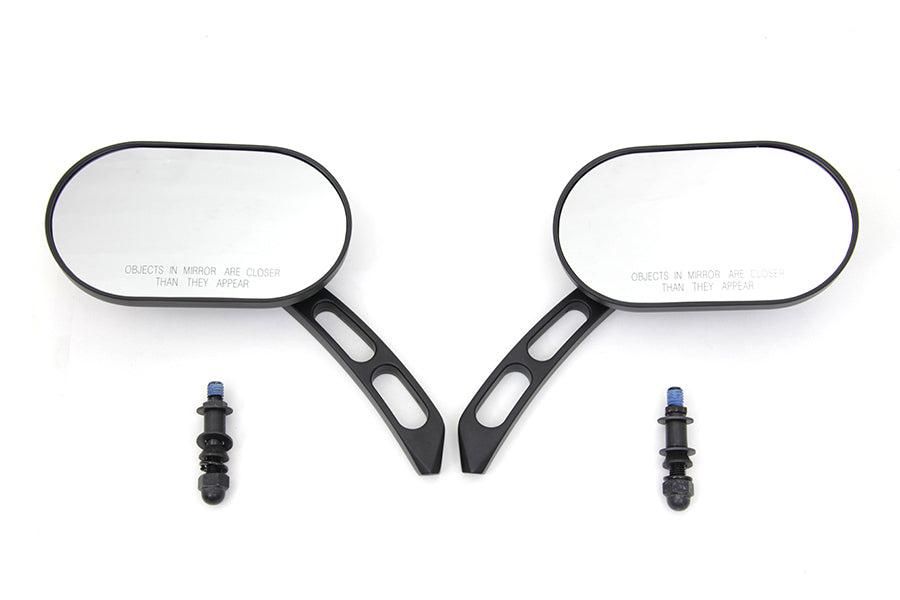 Oblong Mirror Set Black Billet