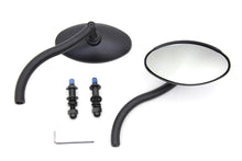 Charger l'image dans la galerie, Wyatt Gatling Black Oval Mirror Set with Contour Round Stems