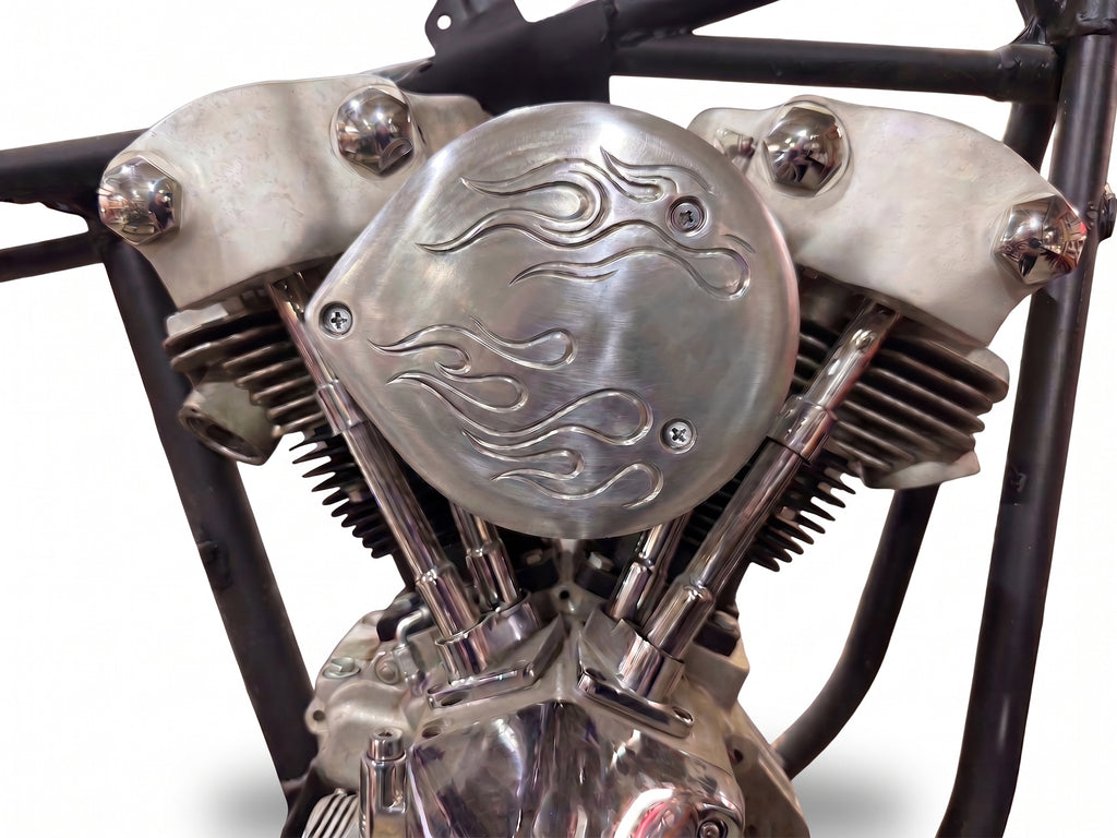 Teardrop Flame Air Cleaner Cover Natural Alloy