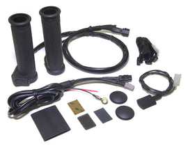 Koso North America Apollo heated grips with throttle warmer, black rubber grips for motorcycle or scooter handlebar comfort