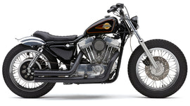 Cobra Speedster 909 black sportster exhaust for Harley bikes, showing sleek black metal with mounting details.