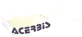 Acerbis Minicross Rally white handguards with black mounting brackets for dirt bikes, providing protection during off-road riding.
