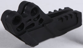 Acerbis black chain guide for motorcycle, showing close-up of durable plastic construction and mounting points.