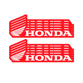 DCOR 6-inch Honda decal graphics pack showing ten blue and white Honda logo decals on a white background.