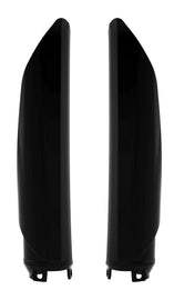 Polisport Plastics Beta front fork guard in black for motocross bikes, designed to protect the fork area.