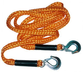 SP1 lightweight 12-foot tow rope with straps and tie-downs, suitable for secure vehicle or equipment towing.