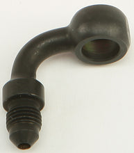 Load image into Gallery viewer, Goodridge 90-degree banjo brake fitting in ebony finish, 3/8 inch size, designed for automotive brake systems.