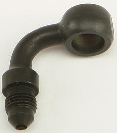Goodridge 90-degree black ebony banjo fitting for brakes, with 3/8-inch connection and detailed metal construction.