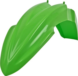 Polisport Plastics green front fender for street bikes, model 64-5946, designed for durable protection and stylish look.