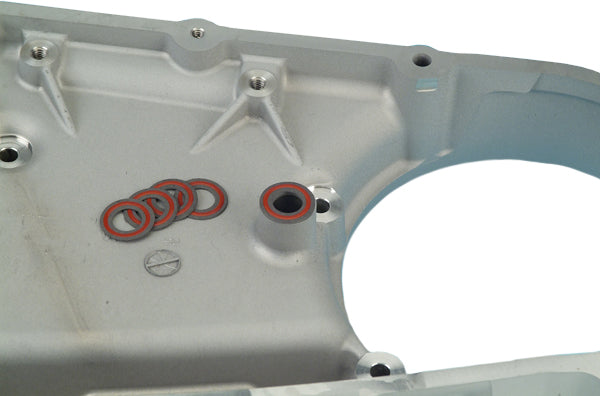 James Gasket Shift Boss Twin Cam 96 gasket set with five rubber seals for engine sealing and replacement.