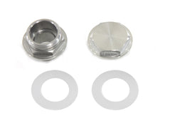 Chrome Petcock Adapter Set for gas tanks by Pingel, includes multiple adapters for motorcycle fuel systems.