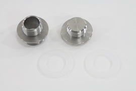 Chrome Petcock Adapter Set for gas tanks by Pingel, showing the detailed chrome-plated fittings on a white background.