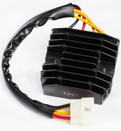 Ricks Motorsport Electric regulator and rectifier for motorcycle electrical systems, showing metal and electronic components.