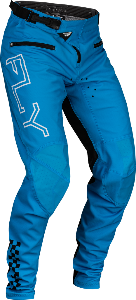 Fly Racing Rayce bicycle pants in blue, size 36, featuring durable fabric and a comfortable fit for cycling.