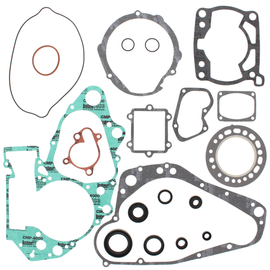 Vertex Complete Gasket Set with Oil Seals, featuring multiple gaskets and seals for engine repair, displayed in the image.