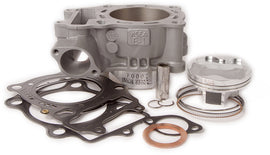 Cylinder Works engine cylinder kit with 66mm bore, standard size, and 11.7:1 compression ratio, showing the polished cylinder components.
