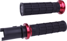 Load image into Gallery viewer, ODI Grips Lock-On Hart-Luck Full-Waffle black and red BMX handlebar grips with textured surface for enhanced grip and control.