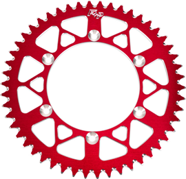 Red aluminum Fire Power 49-tooth rear sprocket for Honda CRF250, compatible with 520 chain, durable motorcycle chain sprocket.