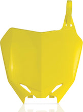 Load image into Gallery viewer, Acerbis yellow front number plate for motorcycle, featuring bold black number space and mounting holes for easy installation.