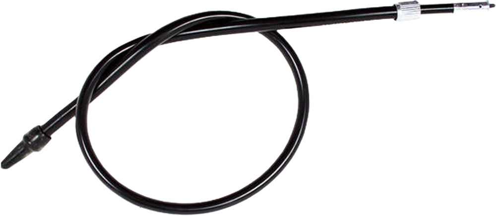Motion Pro black vinyl speedo cable 70-3003 for motorcycle, showing the flexible cable with black vinyl coating and connectors