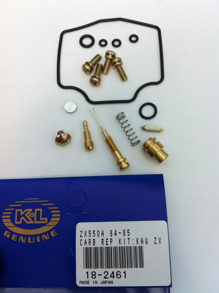K&L Carburetor Repair Kit 118-2461 for intake, carburetor, and fuel system with various gaskets and components visible.